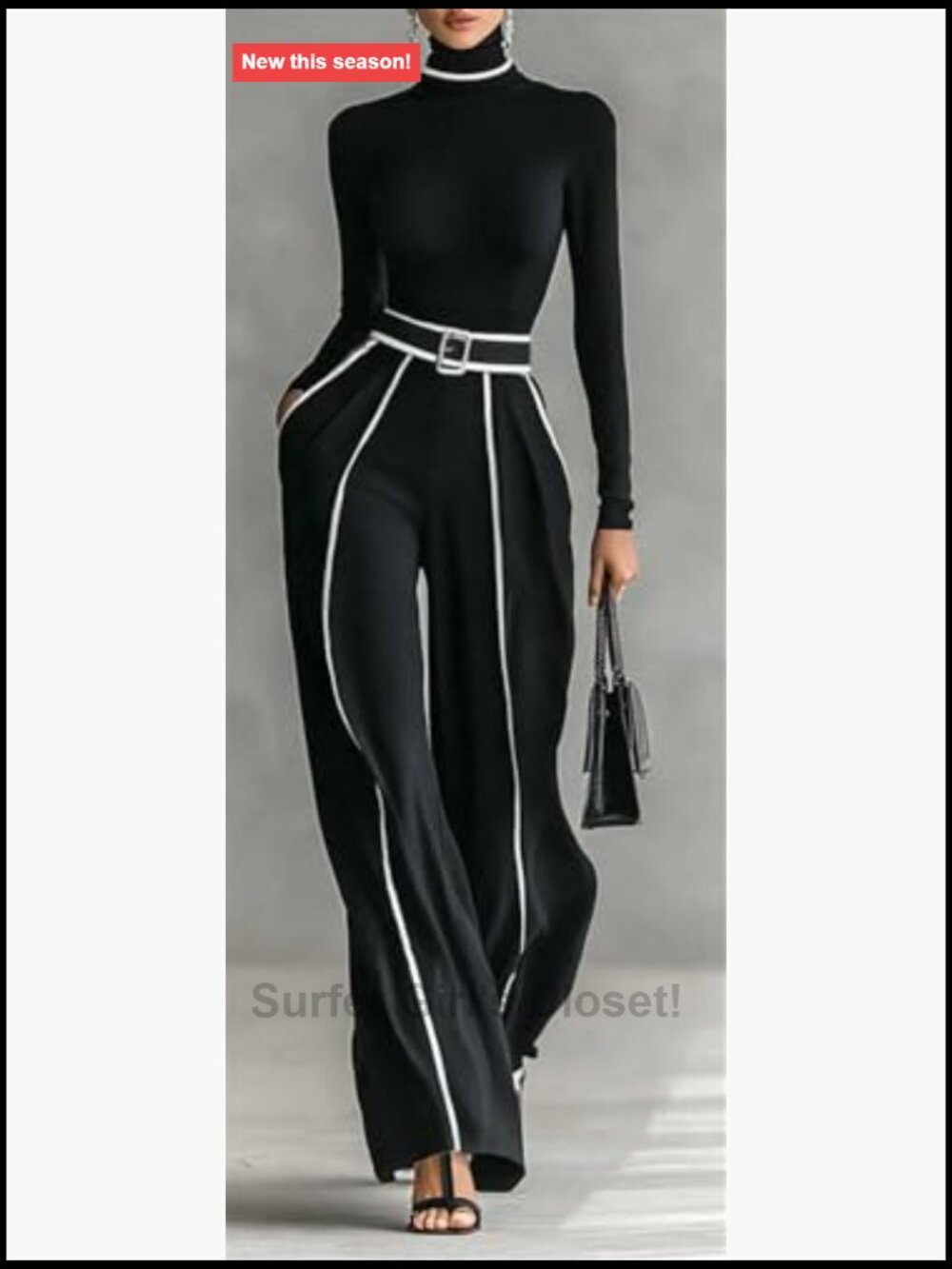 2 Piece Tracksuit Set Bodycon Crop Top Wide Leg Pants Clubwear Outfit - Picture 5 of 6